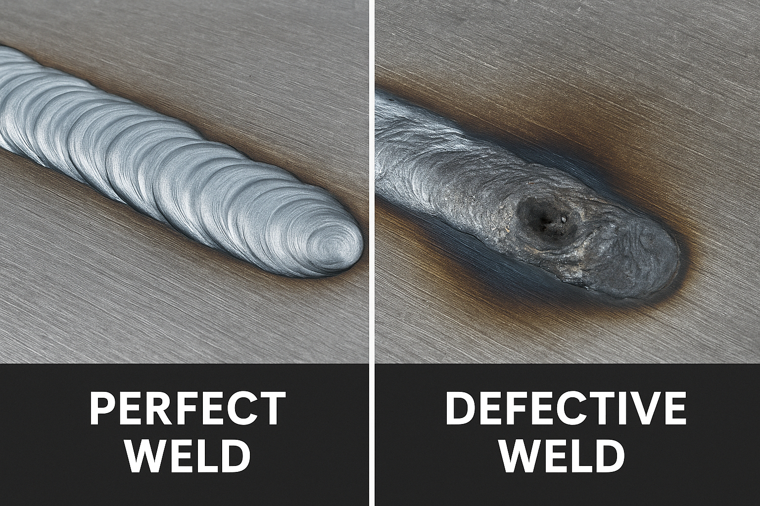 perfect weld VS defective