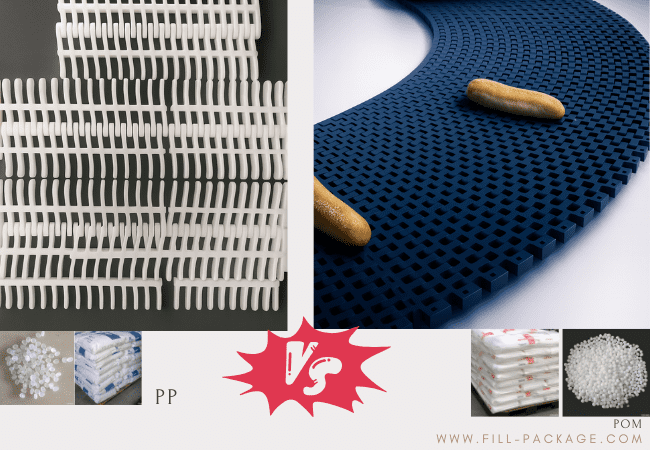 Banda transportadora modular PP vs POM