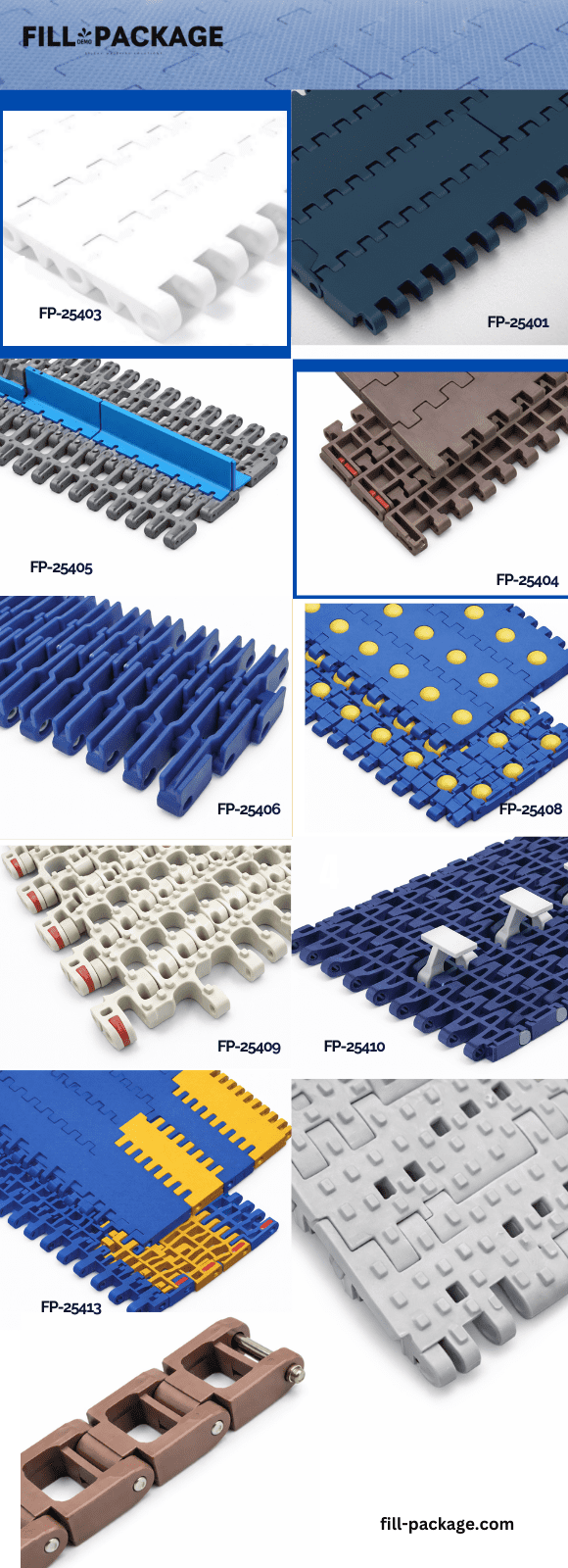 Pitch 25.4mm plastic modular belt series