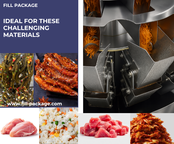 Screw Feeder Multihead Weigher for Sticky Kimchi & Meat