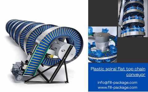 plastic spiral flat top chain conveyor