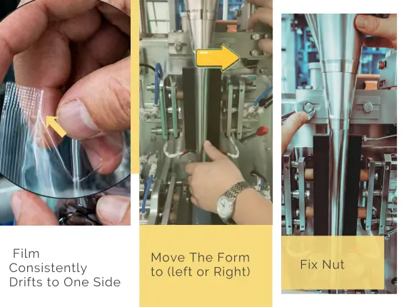 Film Consistently Drifts to One Side -Bag former