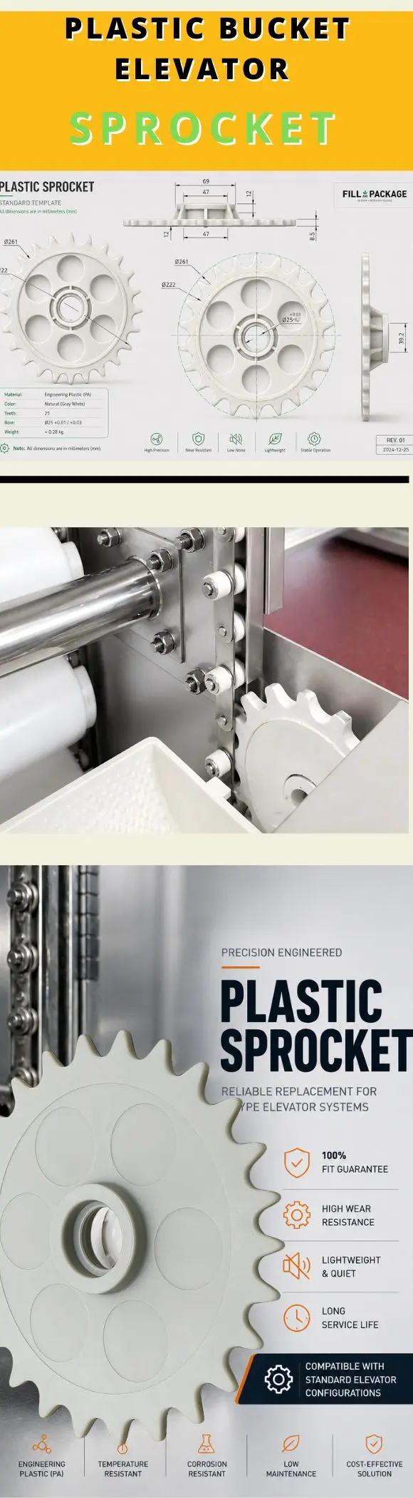 Plastic Bucket Elevator Sprockets