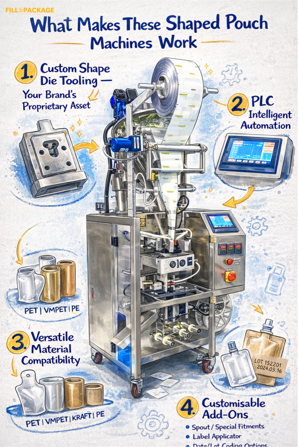 Shaped Pouch Liquid Packing Machine