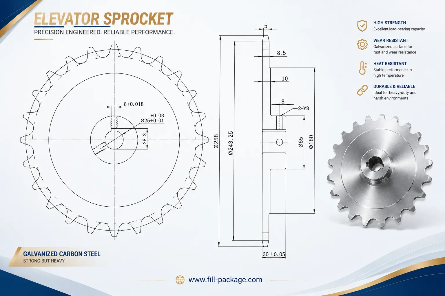 C2052-24Z sprocket · bucket elevator specifications