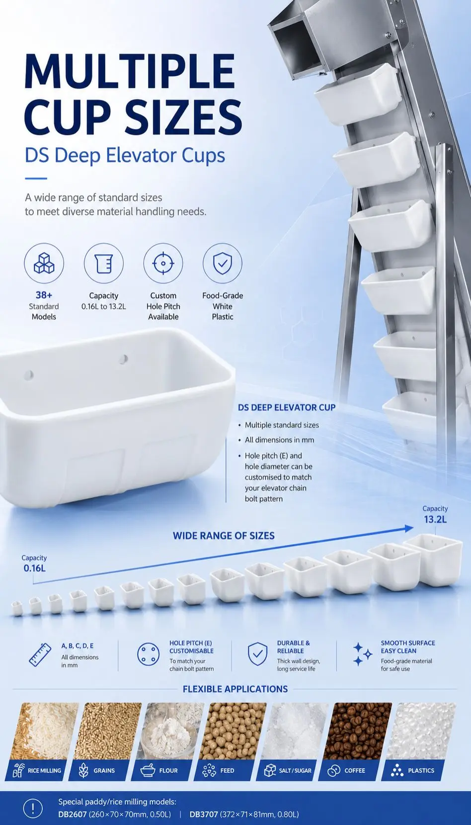 Elevator Cups & elevator buckets Size -DS
